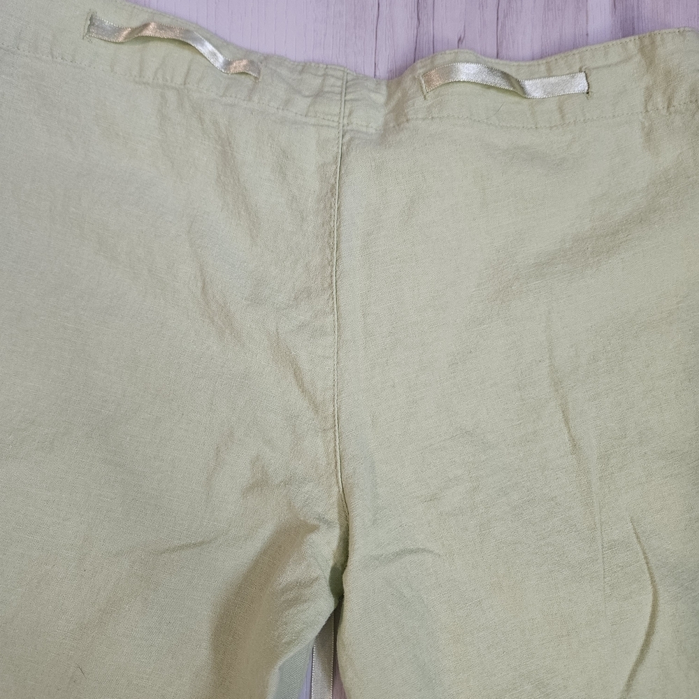 Wet Seal Vintage Y2K Linen Blend Wide Leg Drawstring Pants Light Green Juniors-3 - Picture 8 of 9